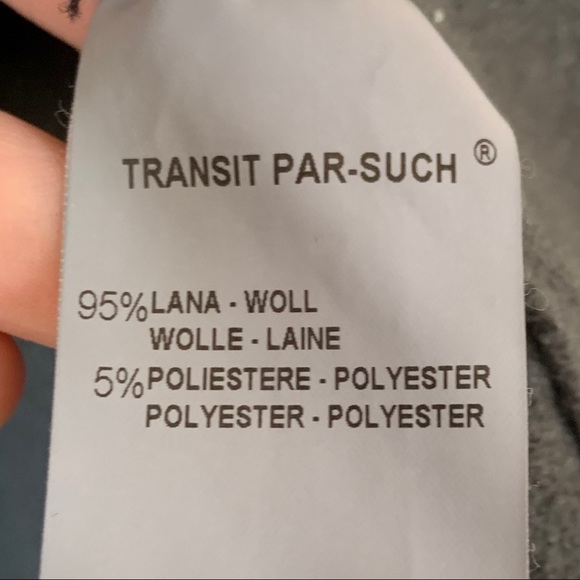 Transit Par Such Wool Blend Gray Long Sleeve S - Picture 3 of 4